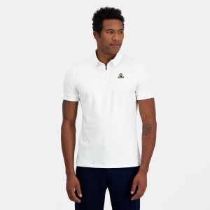 White Men's Le Coq Sportif Coq d'or Polo Shirts | SG168695 | Singapore