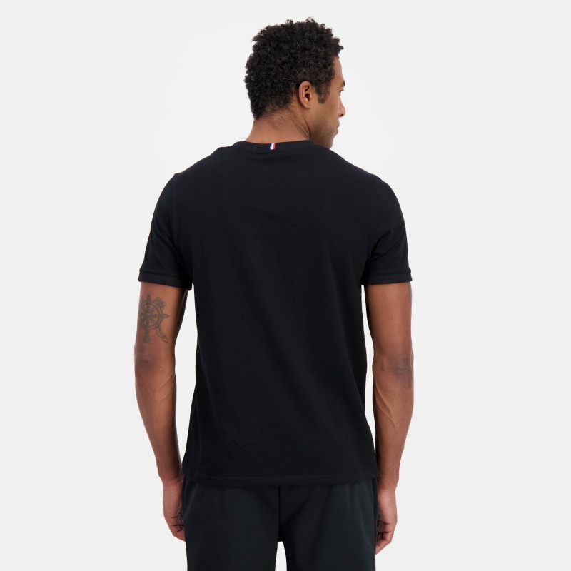 Black Men's Le Coq Sportif Ton sur ton T-Shirts | SG58671 | Singapore